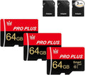 3 Pack Memory Card 64GB with Adapter, High Speed TF Card, UHS-I C10 A1 Memory by Bliksem