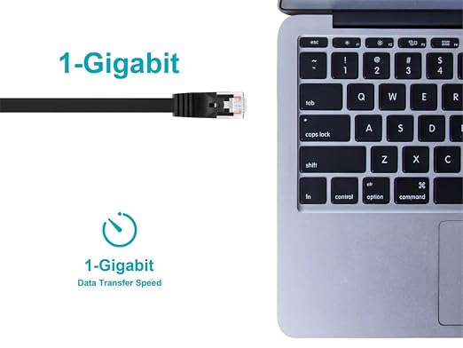 Monoprice Cat5e 10ft Black Flat Patch Cable UTP 30AWG 350MHz Pure Bare Copper - Image 5
