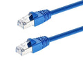 Monoprice Cat6A 6in Blue Patch Cable Double Shielded 26AWG 10G Pure Bare Copper by Monoprice