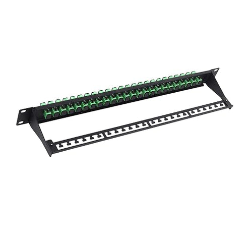 1U Fiber Patch Panel with 24 SC APC Single Mode Fiber Optic Couplers Singlemode by FiberOpticalAccessories