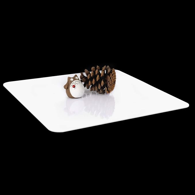 KINJOEK 12 x 12 Inch 30x30CM Acrylic White Reflective Display Table Riser - Image 6