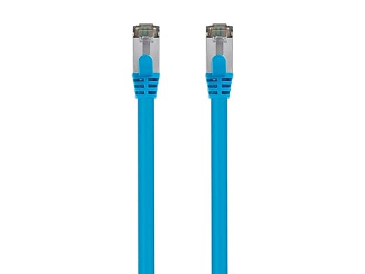 Monoprice Cat8 3ft Blue Patch Cable Double Shielded 26AWG 2GHz 40G Pure Bare by Monoprice