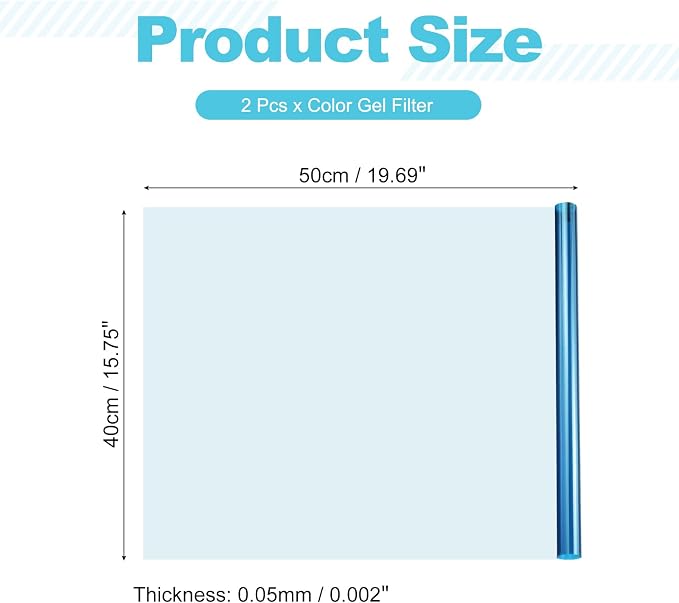 MECCANIXITY Lighting Gel Filter 15.7x19.7 Inch Sky Blue Color Correction Sheet - Image 2