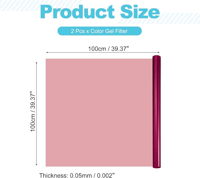 MECCANIXITY Lighting Gel Filter 39.4x39.4 Inch Purple 104 Color Correction Sheet - Image 2