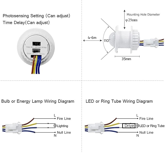 Mini Motion Sensor Light Switch 110-220V PIR Sensor Smart Detection Time Delay - Image 3
