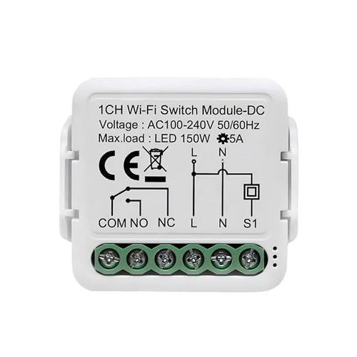 1CH Dry Contact WiFi Relay Switch Module, DC 12/24V AC 100-240V, Tuya Smart by Ururtm