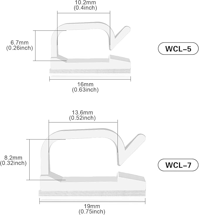 XHF 3/4” Adhesive Cable Wire Clips White 60PCS, Cable Staples Outdoor Cable - Image 2