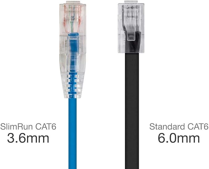 Monoprice Cat6 2ft Blue Component Level Patch Cable UTP 28AWG 550MHz Pure Bare - Image 2