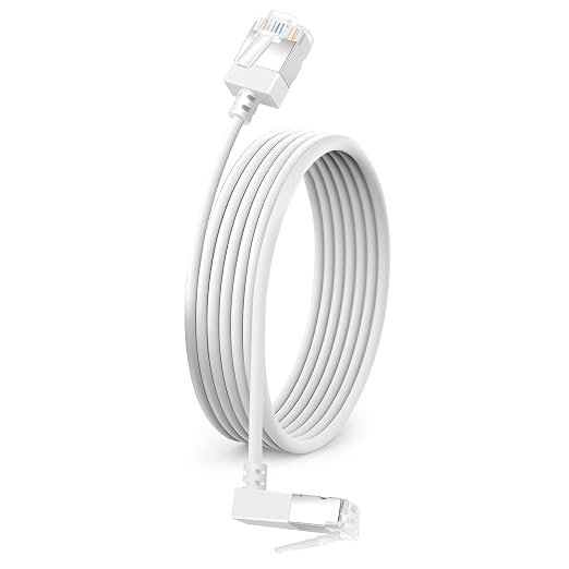 Ultra Thin Cat 6 Ethernet Cable 90° Downward Angle 25 Feet, Flexible & Slim by DUTEVOLNS
