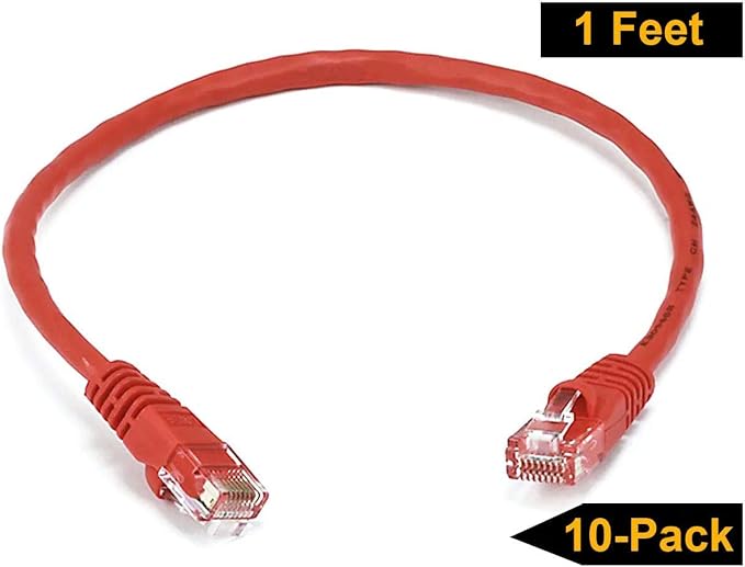 iMBAPrice® - 3ft Cat5e Network Ethernet Patch Cable - Red - Image 2