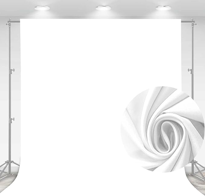 7x5FT White Backdrop for Photography, High Density Polyester Fabric Background - Image 2