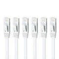 Yauhody CAT 6 Ethernet Cable 1.5ft 6-Pack White, High Speed Solid Flat CAT6 by Yauhody