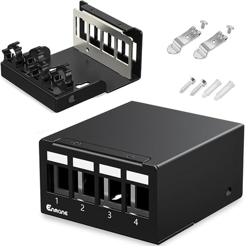 4 Port Patch Panel Blank Keystone Patch Panel UTP&STP Compatible by Enmane