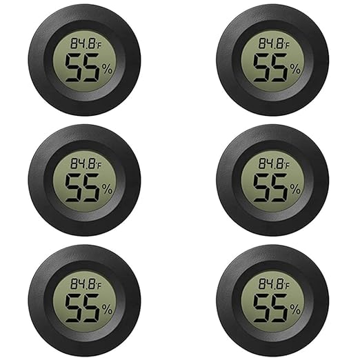 6-Pack Mini Hygrometer Thermometer Digital LCD Monitor Indoor/Outdoor Humidity by Rojuna