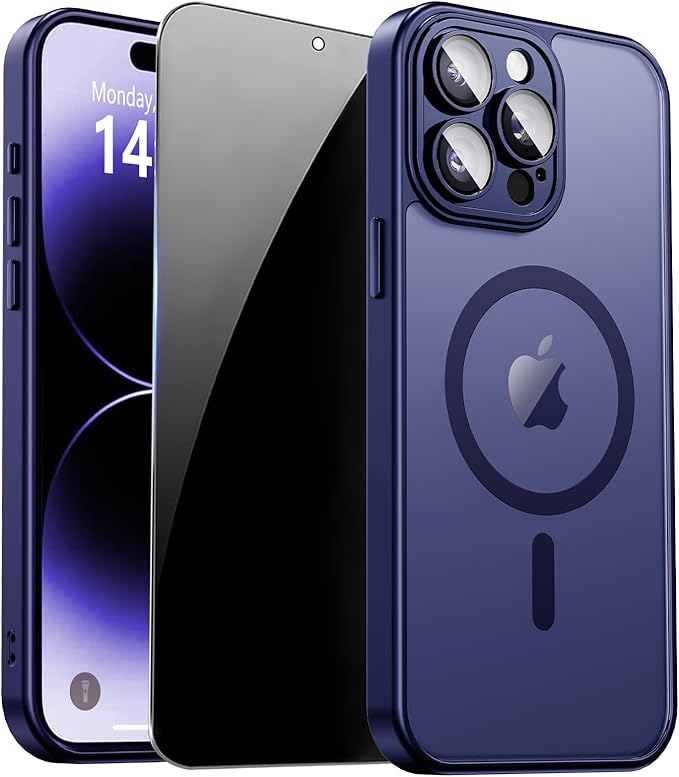 for iPhone 14 Pro Case with Privacy Screen Protector and Camera Protection by ZOZDOKG