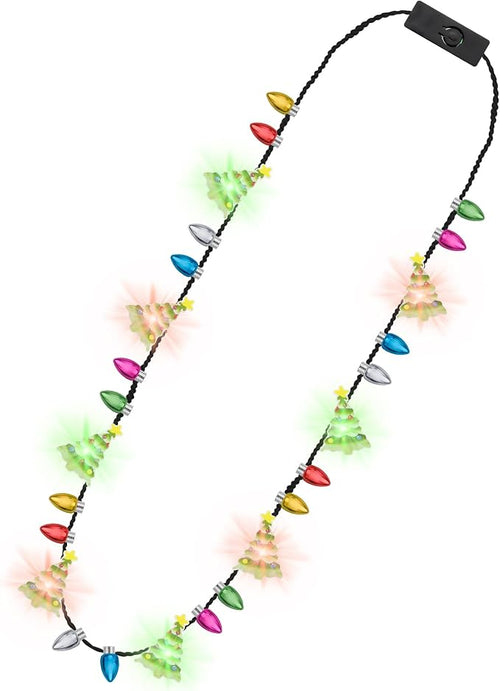 1PCS Light up Christmas Necklace Tree Bulb, 3 Modes Colorful Xmas Accessories by Traplace