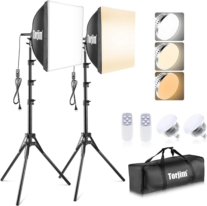 Torjim Softbox Photography Lighting Kit, Studio Lights by Torjim