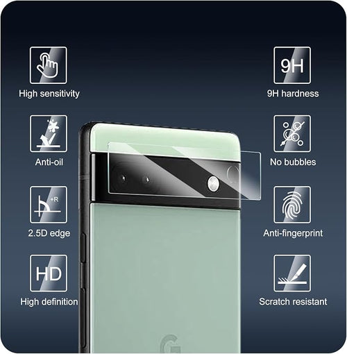 4-Pack Camera Lens Protector for Google Pixel 6A, Tempered Glass Camera Cover - Image 2