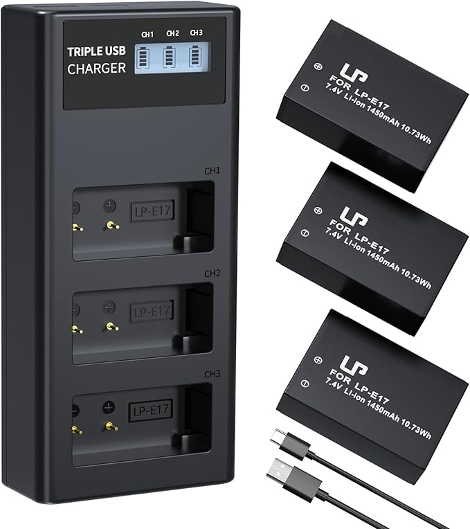 LP LP-E17 Battery and Charger Set, Rebel T8i, EOS M3, EOS 200D by LP