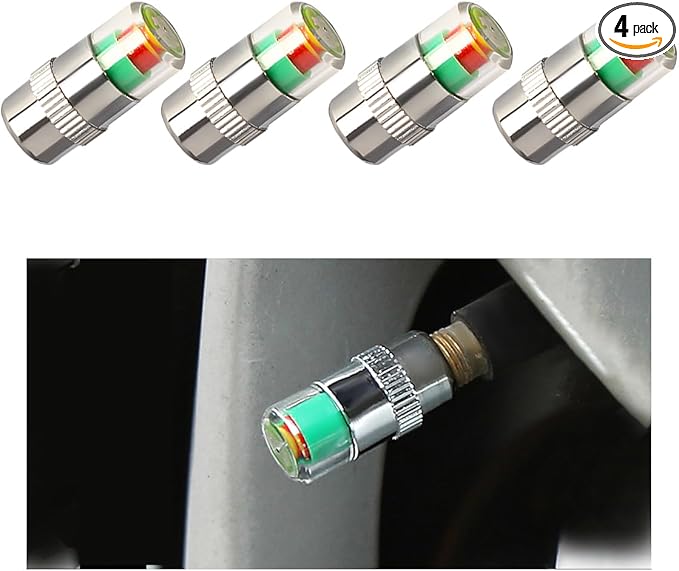 Yourkar 4 PCS Tire Pressure Monitor Valve Stem Caps, 2.4Bar 36PSI Car Tire by Unknown