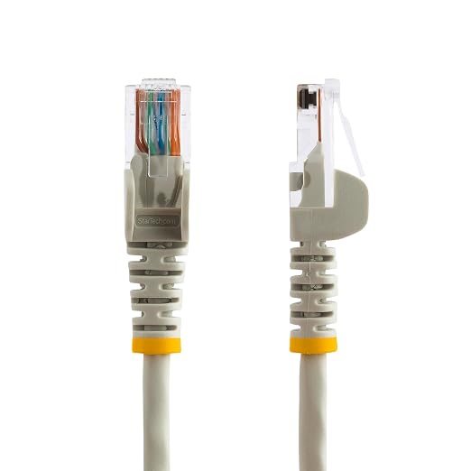 StarTech.com Cat5e Ethernet Cable - 1 ft - Gray- Patch Cable - Snagless Cat5e - Image 2
