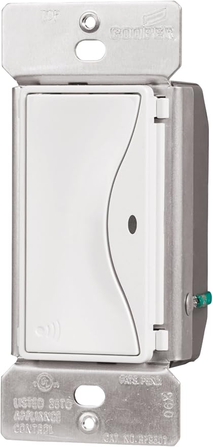 Eaton RF9501AW ASPIRE RF Single-Pole Wireless Light Switch, Alpine White Finish by Eaton