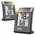 BALDR 2-Pack Digital Hygrometer Thermometer, Solar Power by BaldrInc