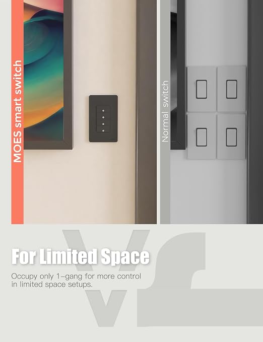 MOES 2nd Generation Wi-Fi Smart Light Switches, Neutral Wire Required, - Image 4