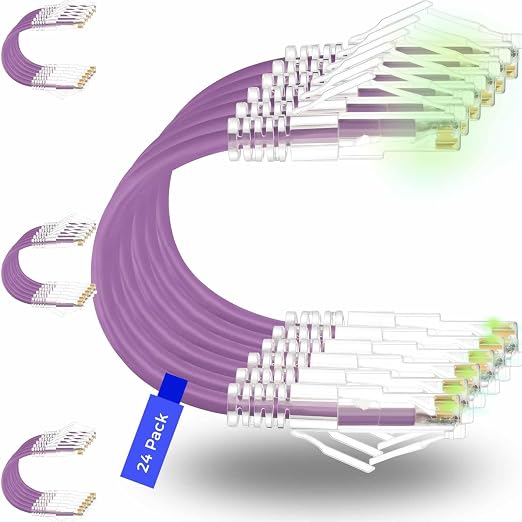 Rapink Patch Cables Cat6/ Cat6a 1ft Slim, Cat6a Ethernet Patch Cable 10G Support by Rapink