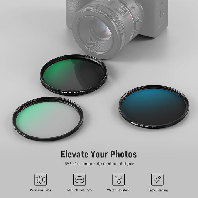 NEEWER 49mm UV/CPL/ND Lens Filter Kit - Image 2
