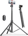 Pnitri 71'' Phone Tripod Stand, Extendable Reinforced Aluminum Phone Stand by Pnitri