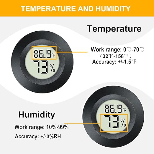 JEDEW 6 Pack Hygrometer Thermometer Digital Humidity Meter Indoor/Outdoor - Image 3