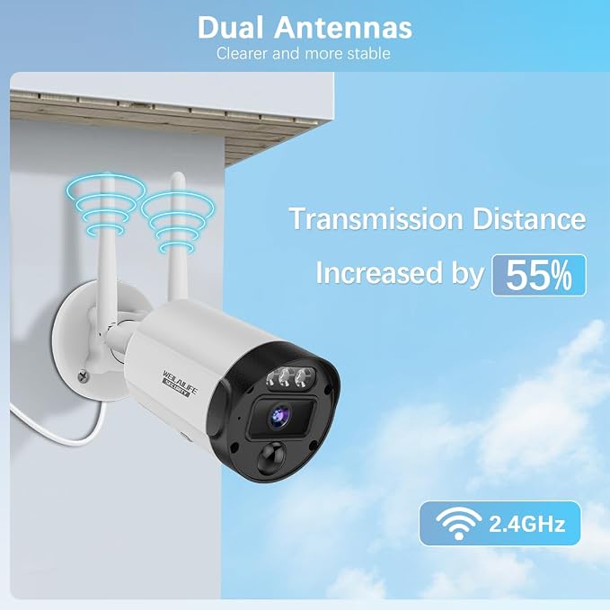 【90ft Super Night Vision】 5MP Outdoor Wireless Security Camera System, Wireless - Image 6