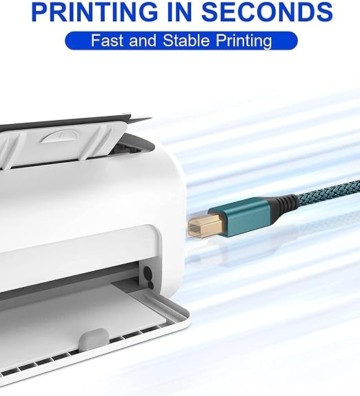 sweguard Printer Cable 15ft, USB Printer Cord USB 2.0 Type A Male to B Male - Image 3