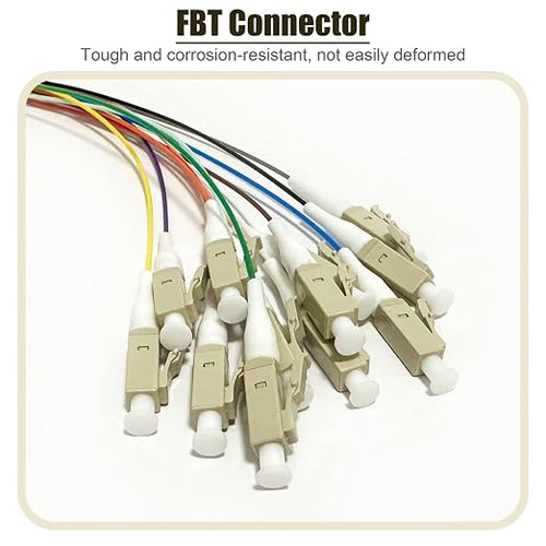 4Pack LC UPC 12 Fibers Multimode Bunch OM3 50/125 LC-UPC Fiber Pigtail - Image 2