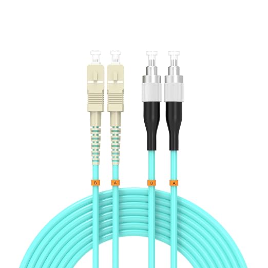 SC/UPC to FC/UPC Fiber Patch Cable OM3 50Meter/164ft 10GB/Gigabit Multimode by Buacoz
