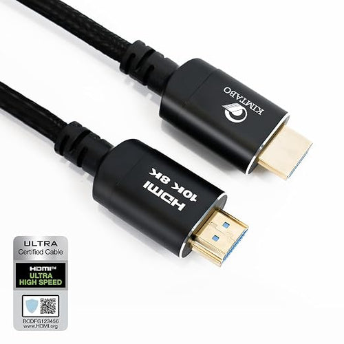 10K 8K 4K Certified HDMI 2.1 Cable, 6 Ft 48Gbps Ultra High Speed HDMI Cable by KIMTABO