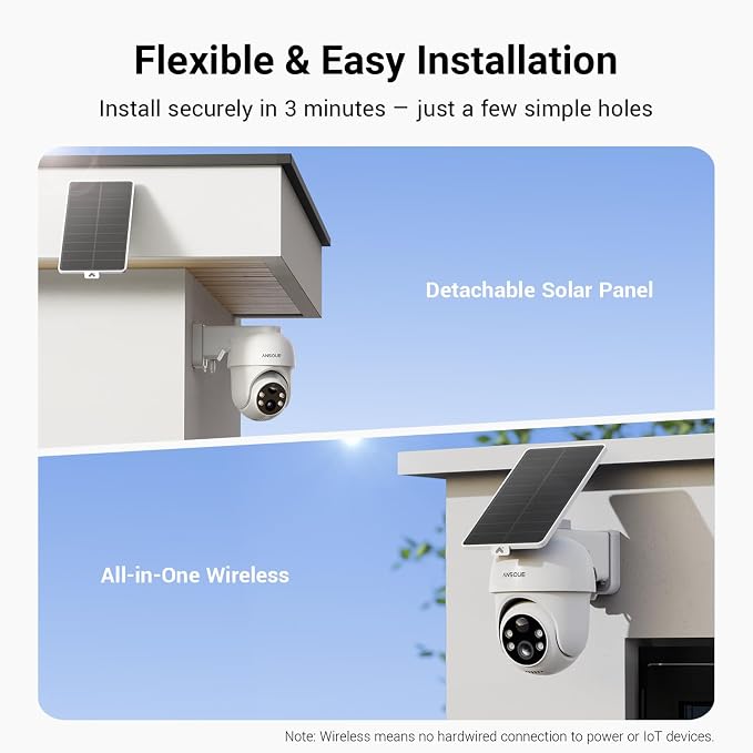 ANSQUE Security Cameras Wireless Outdoor Home System, 2 Camera Kit, No - Image 5