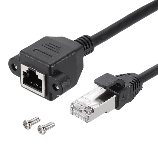 MECCANIXITY Cat5 Ethernet Extension Cable, 9.8Ft RJ45 Male to Female Screw by MECCANIXITY