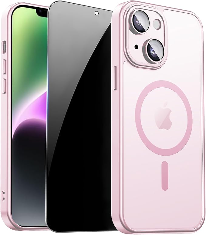 for iPhone 14 Case with Privacy Screen Protector and Camera Protection by ZOZDOKG