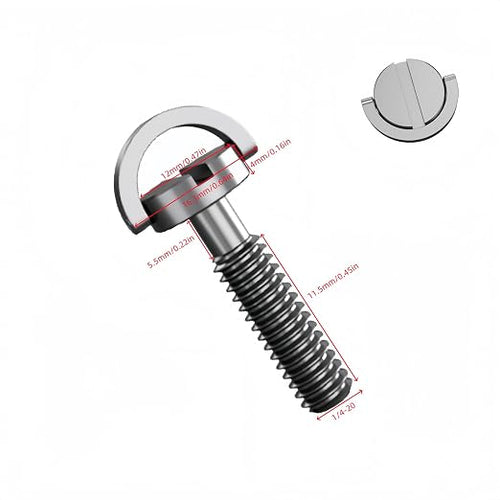 4 Pack Stainless Steel D-Ring 1/4-20 Tripod Screw Adapter, Camera Fixing Screws - Image 2