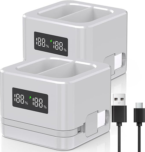 2 Pack Upgraded, Batteries Charger, A Charger Compatible by Inspirationlightsupyourlife
