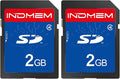 INDMEM 2 Pack SD Card 2GB Class 4 Flash Memory Card 2G SLC Stanard Secure by SINOBRIGHT