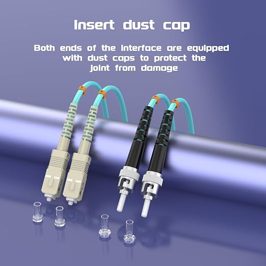 Fiber Patch Cable OM3 SC/UPC to ST/UPC 17ft/5meters, 10Gb/Gigabit MultiMode - Image 6