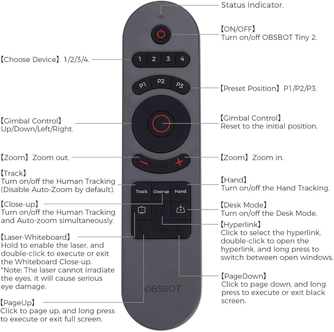 OBSBOT Tiny 2 Remote Control, Smart Remote - Image 5