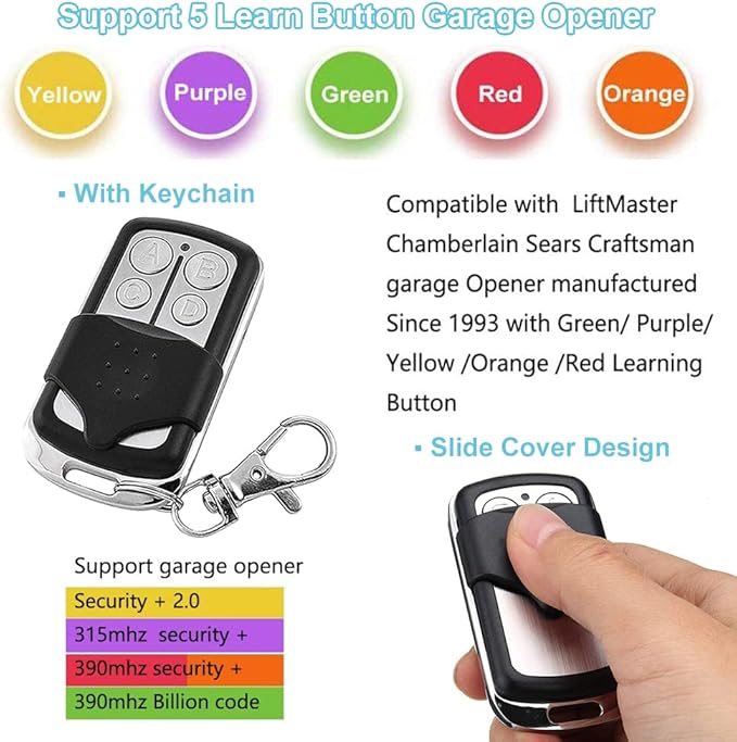 Universal Garage Door Remote Works Chamberlain Liftmaster Craftsman Opener - Image 3