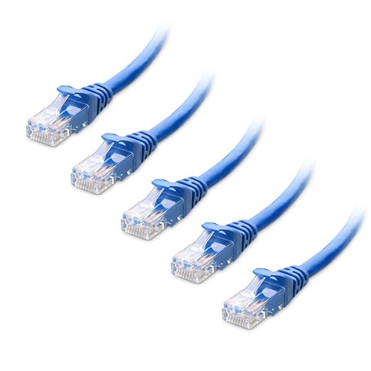 Cable Matters 10Gbps 5-Pack Snagless Short Cat 6 Ethernet Cable - 1ft by CableMatters