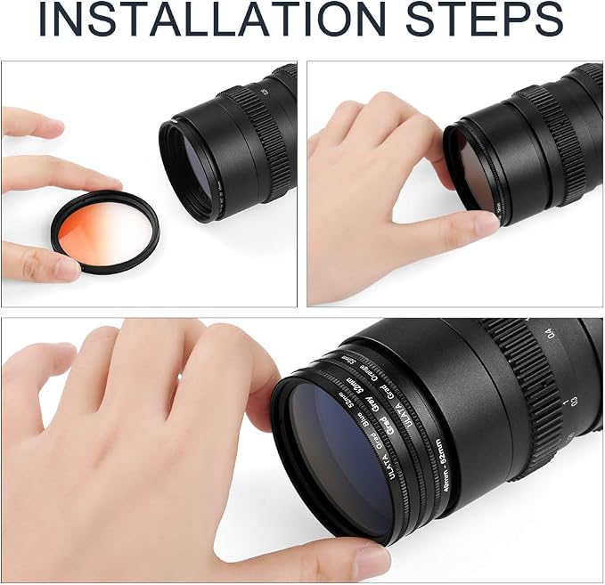 40.5mm Graduated Color Filters Kit 9 Pieces Gradual Colour Lens Filter Kit Set - Image 5
