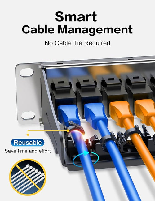 1U 12 Port Patch Panel Cat6 Keystone Patch Panel RJ45 UTP - Image 2