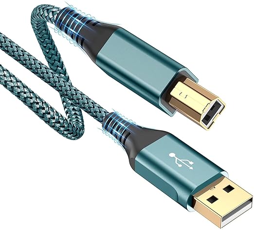 sweguard Printer Cable 15ft, USB Printer Cord USB 2.0 Type A Male to B Male by Sweguard
